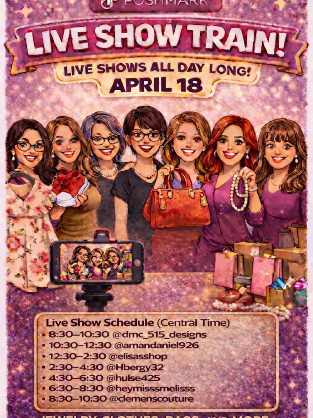 Poshmark Live Show Train. Live Show All Day